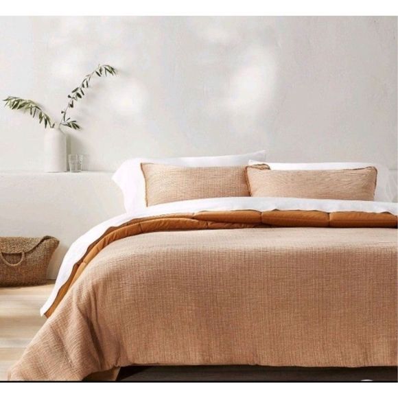 Casaluna Bedding Casalunatextured Chambray Cotton Comforter Set